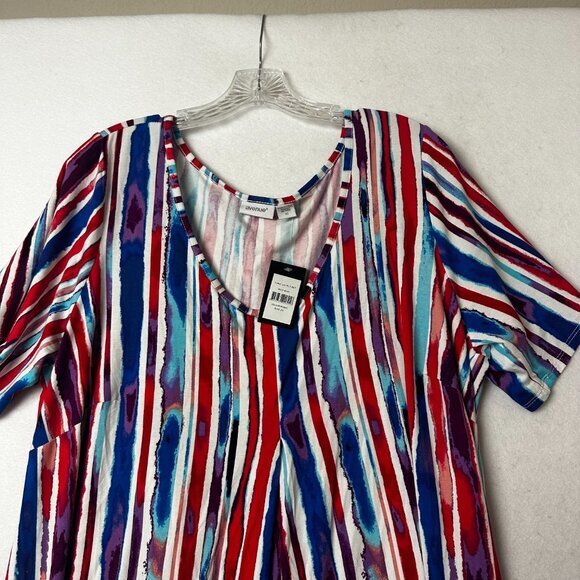 Avenue dress  sz 20 blue red stripe short sleeve tunic colorful spring‎ NWT - Picture 2 of 4